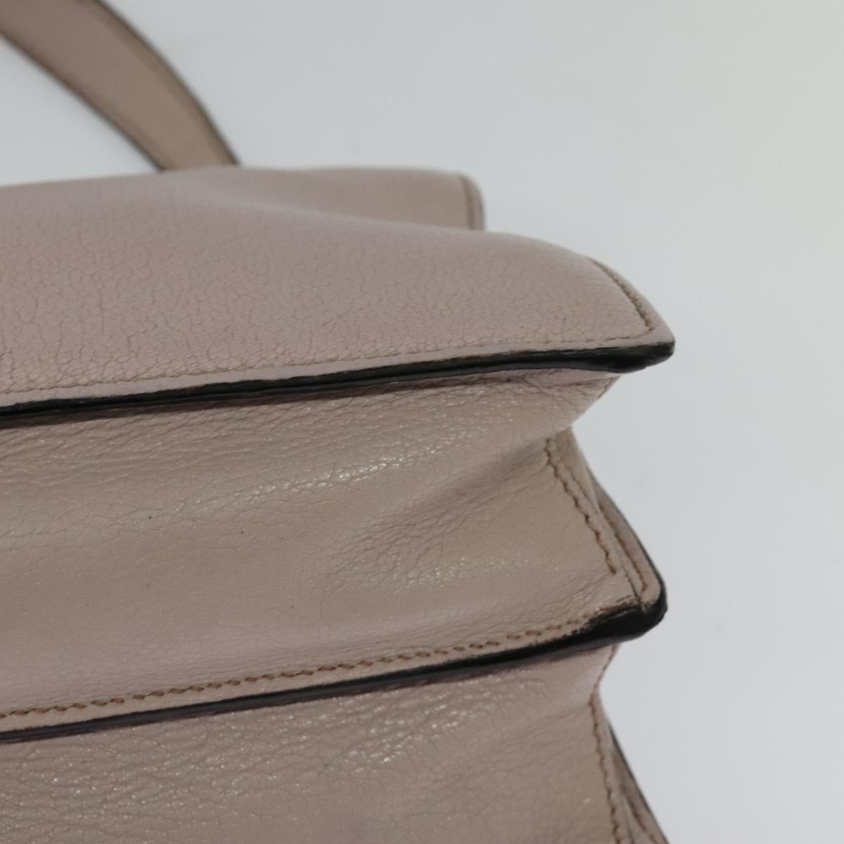 Miu Miu Hand Bag Leather 2way Pink Gold Auth 118666