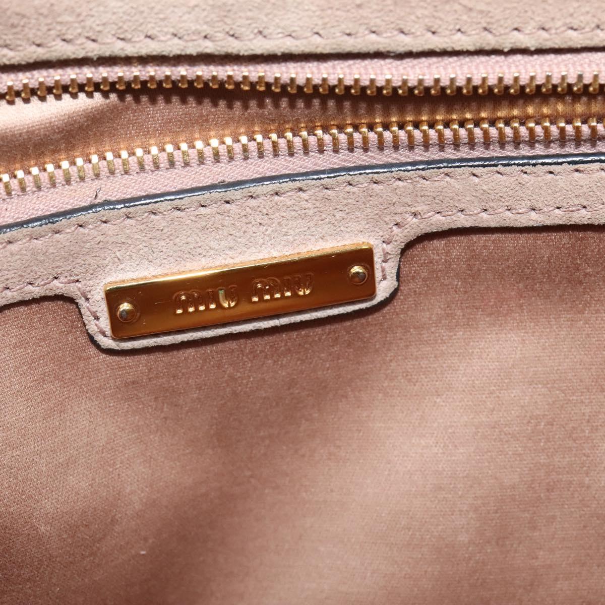 Miu Miu Hand Bag Leather 2way Pink Gold Auth 118666
