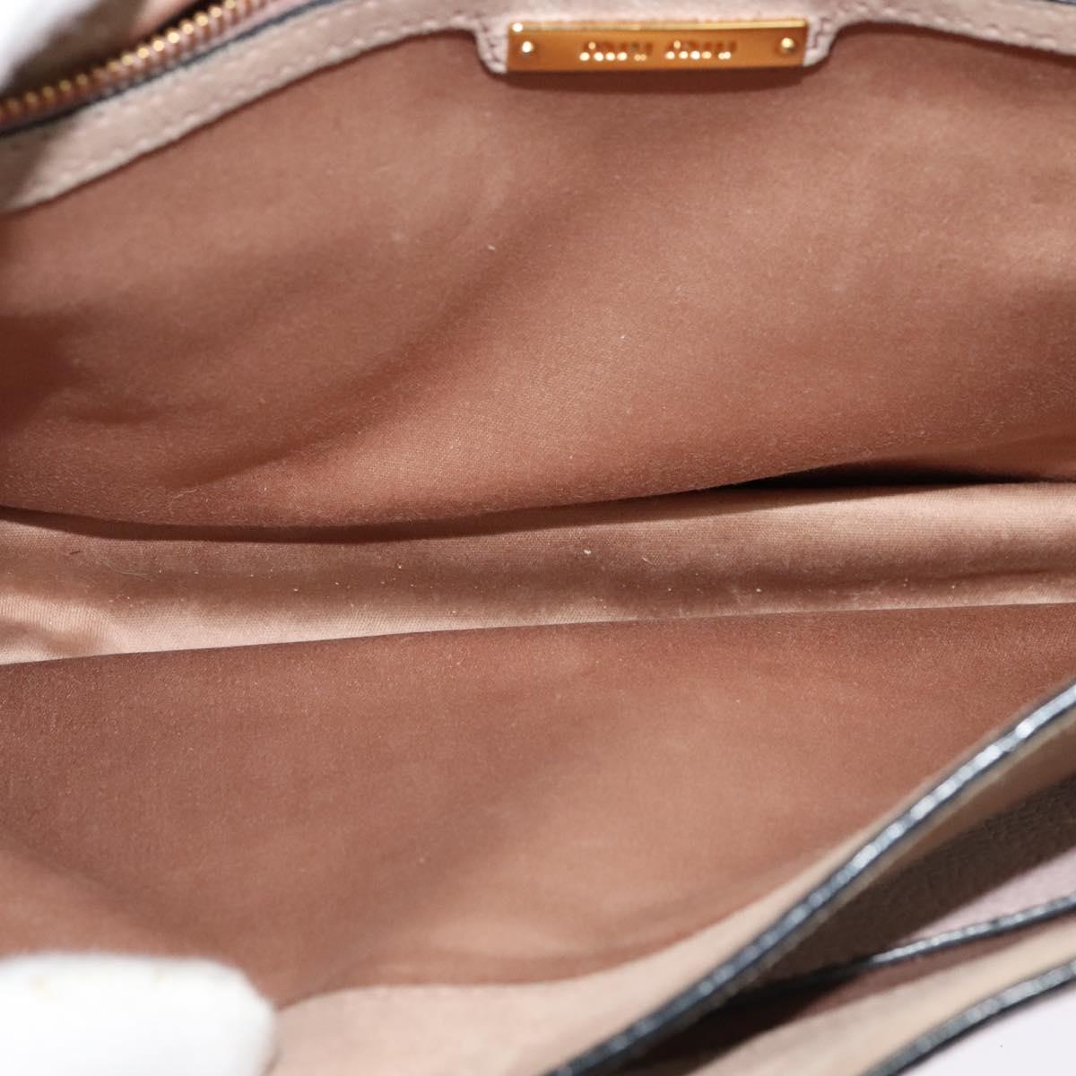 Miu Miu Hand Bag Leather 2way Pink Gold Auth 118666