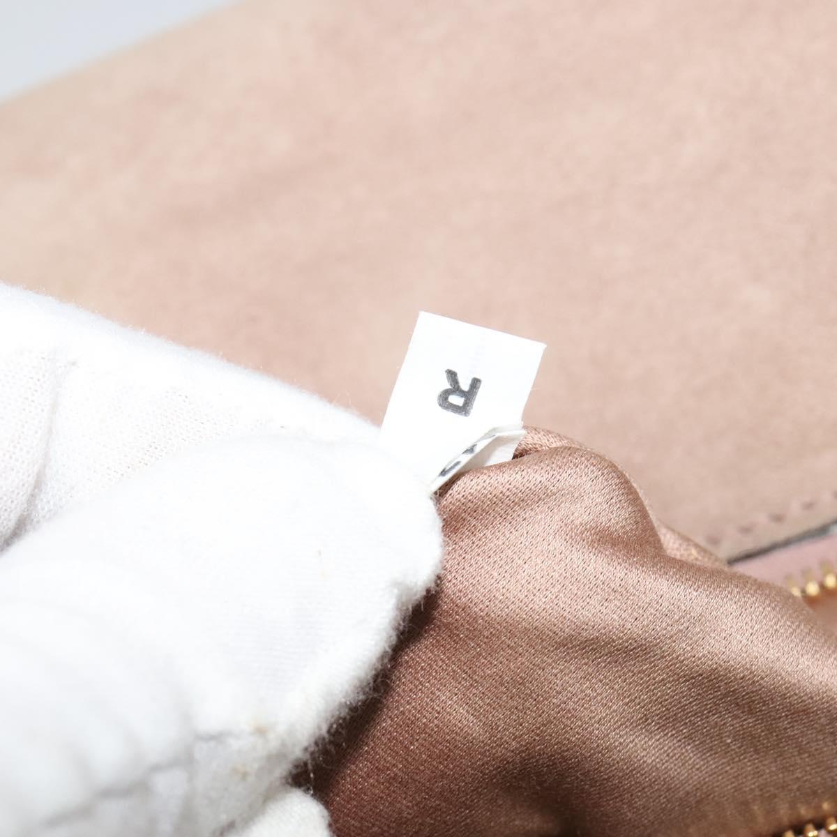 Miu Miu Hand Bag Leather 2way Pink Gold Auth 118666