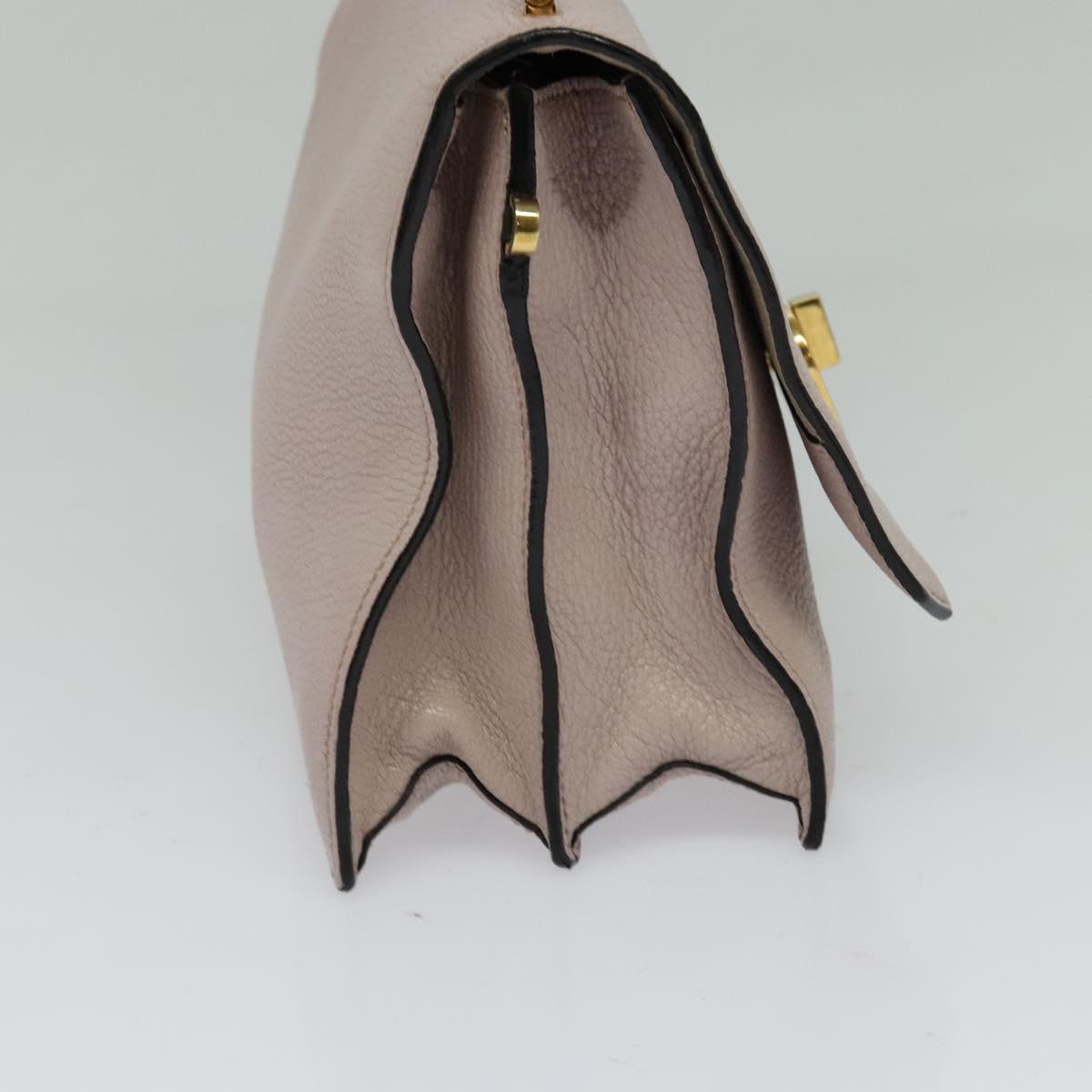 Miu Miu Hand Bag Leather 2way Pink Gold Auth 118666