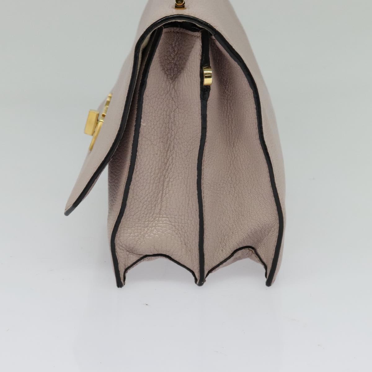 Miu Miu Hand Bag Leather 2way Pink Gold Auth 118666