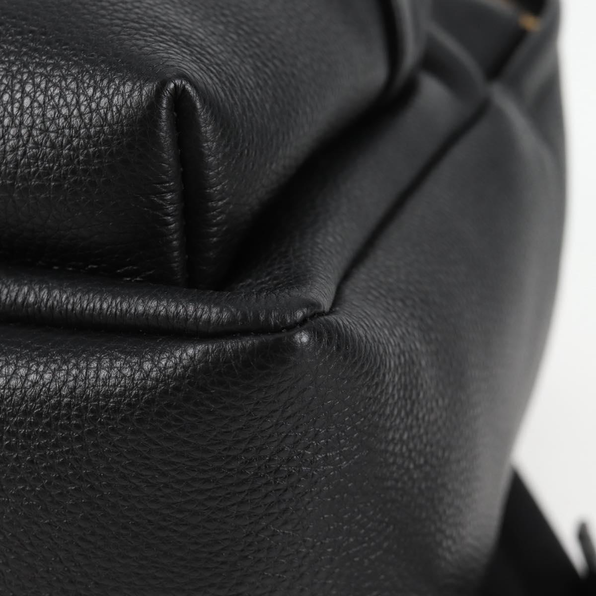 VERSACE Backpack Leather Black Gold Auth 118682V