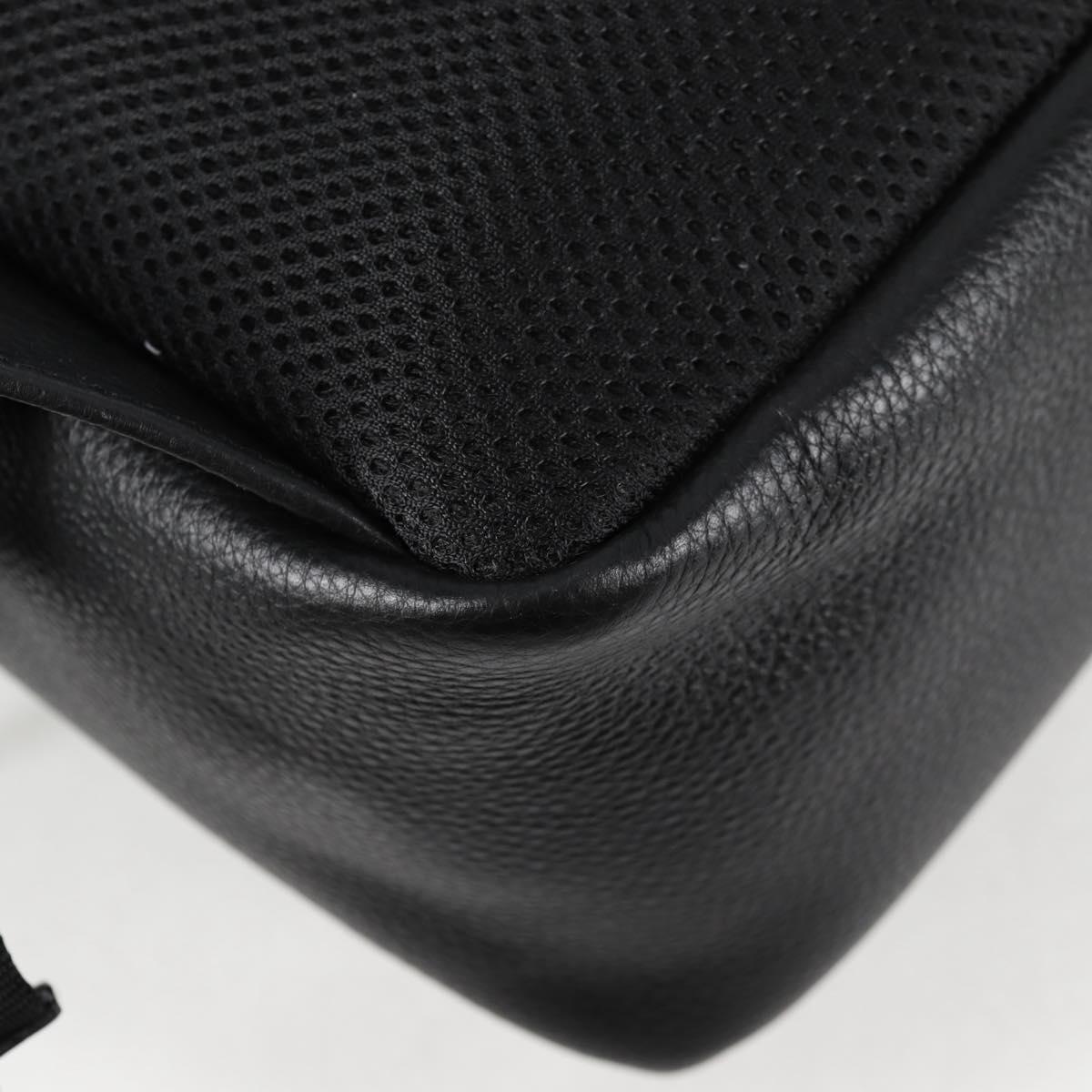 VERSACE Backpack Leather Black Gold Auth 118682V