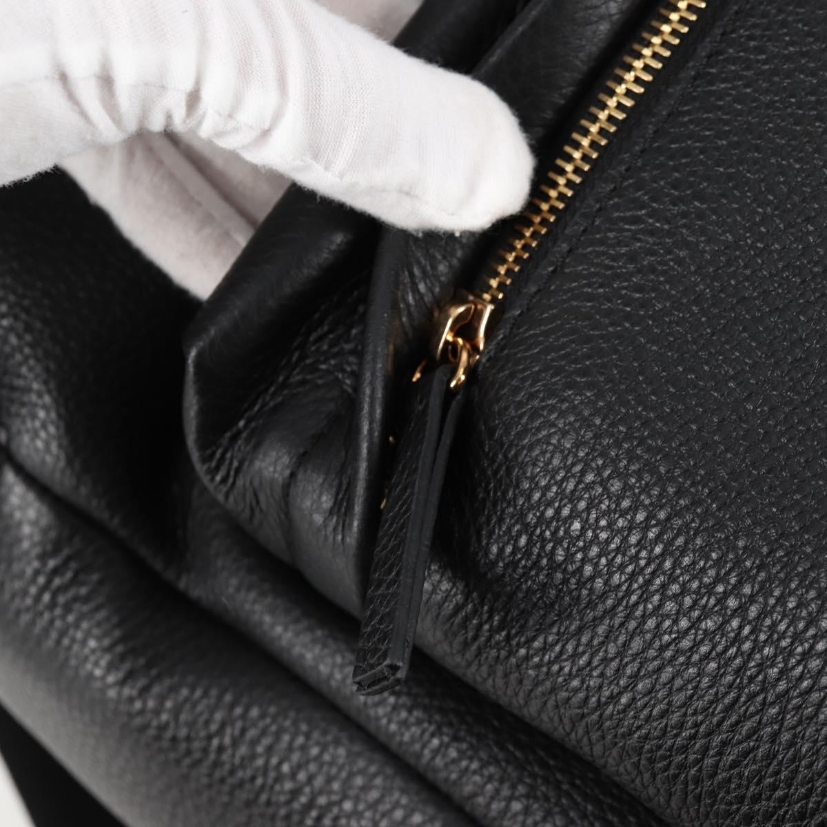 VERSACE Backpack Leather Black Gold Auth 118682V