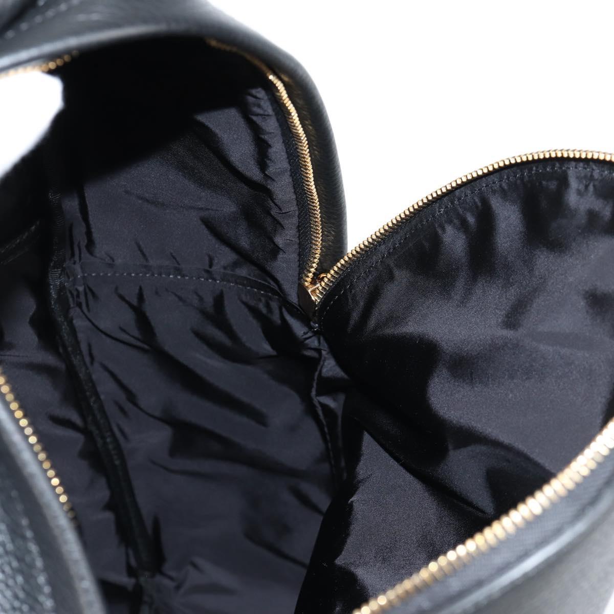 VERSACE Backpack Leather Black Gold Auth 118682V