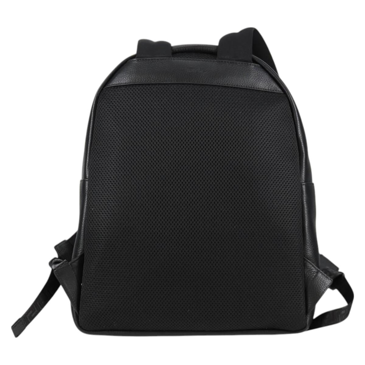 VERSACE Backpack Leather Black Gold Auth 118682V