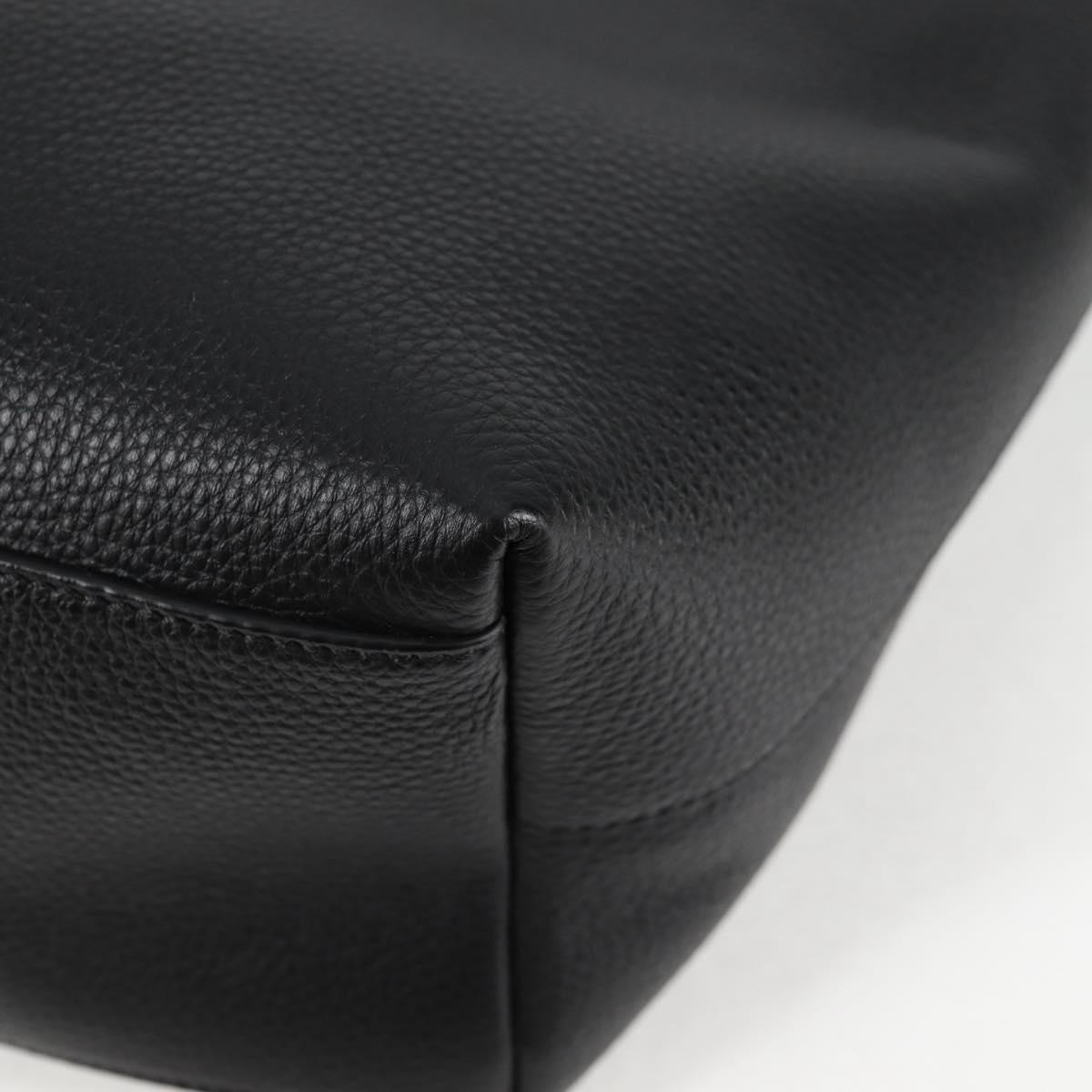VERSACE Tote Bag Leather 2way Black Gold Auth 118688V