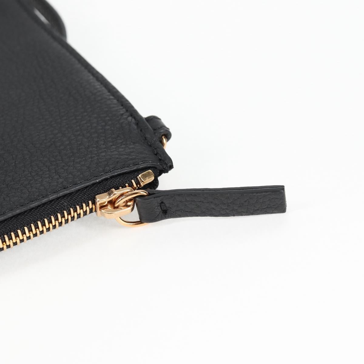 VERSACE Tote Bag Leather 2way Black Gold Auth 118688V
