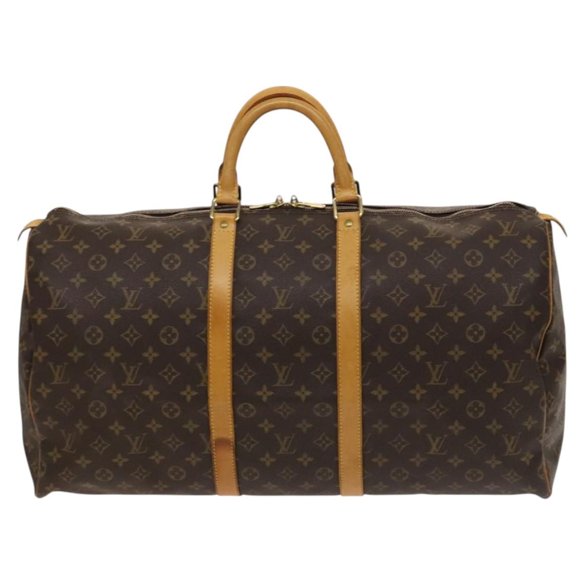 LOUIS VUITTON Monogram Keepall 55 Boston Bag M41424 LV Auth 118704