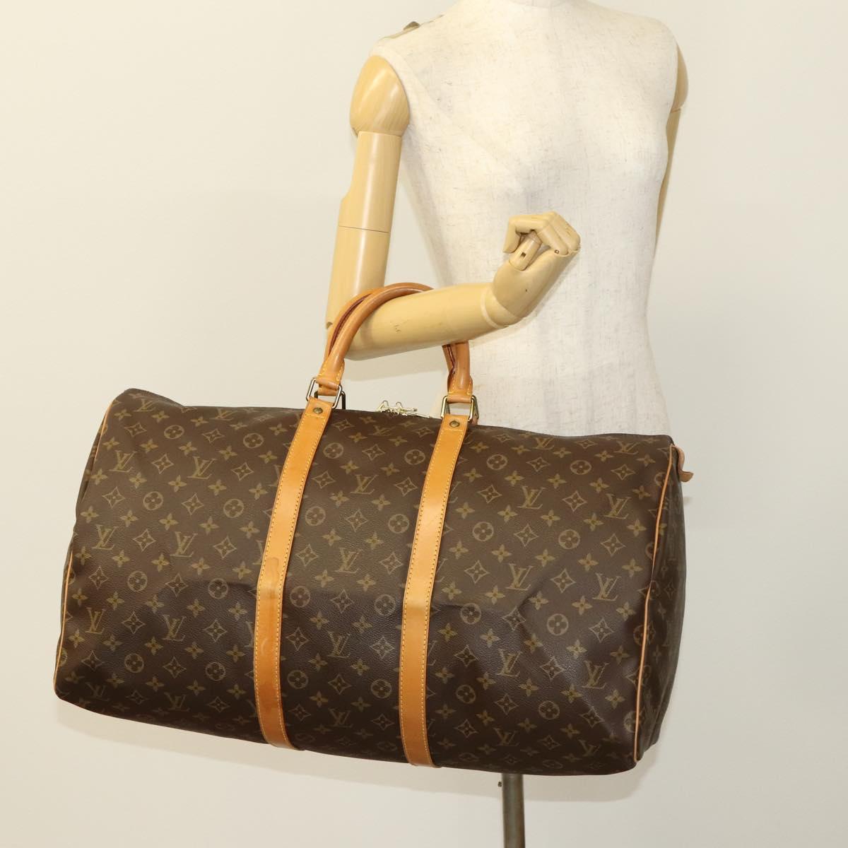 LOUIS VUITTON Monogram Keepall 55 Boston Bag M41424 LV Auth 118705