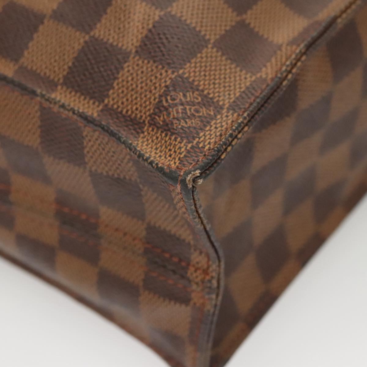 LOUIS VUITTON Damier Ebene Sac Plat Hand Bag N51140 LV Auth 118710