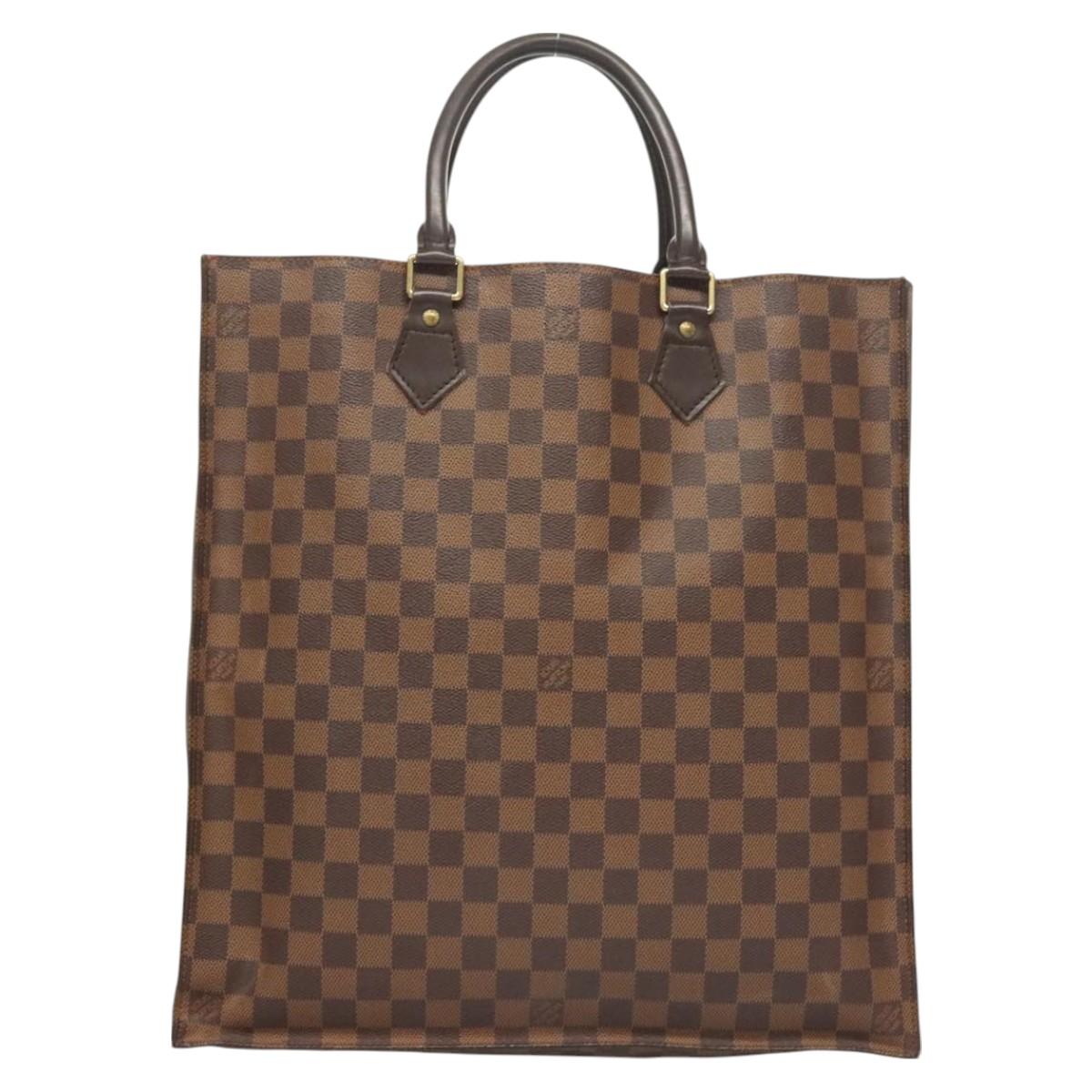 LOUIS VUITTON Damier Ebene Sac Plat Hand Bag N51140 LV Auth 118710