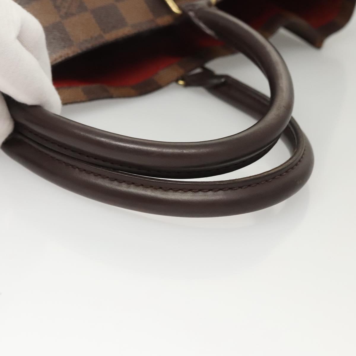 LOUIS VUITTON Damier Ebene Sac Plat Hand Bag N51140 LV Auth 118710