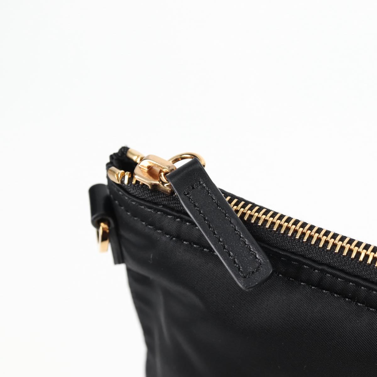 VERSACE Hand Bag Nylon 2way Black Gold Auth 118725V