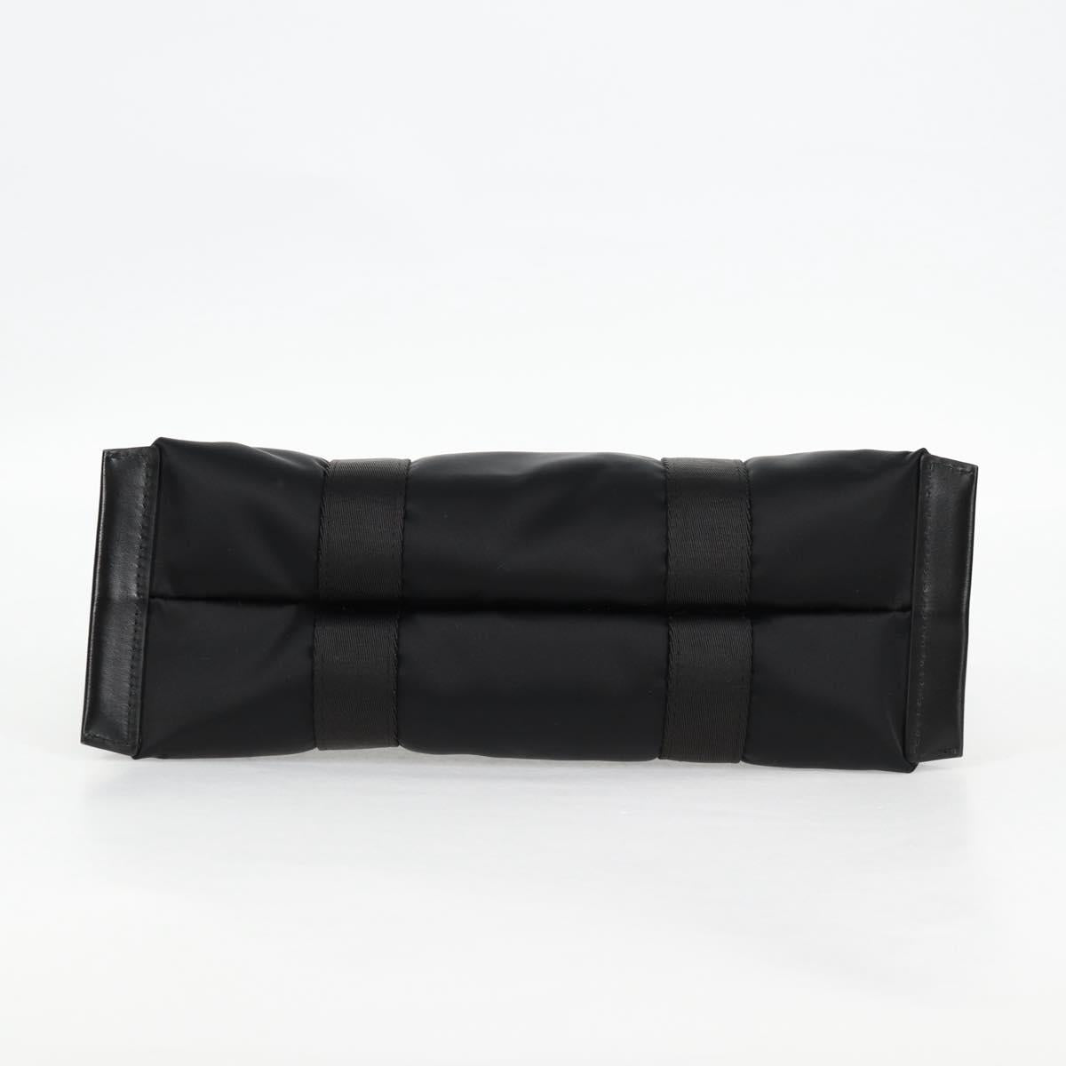 VERSACE Hand Bag Nylon 2way Black Gold Auth 118727V