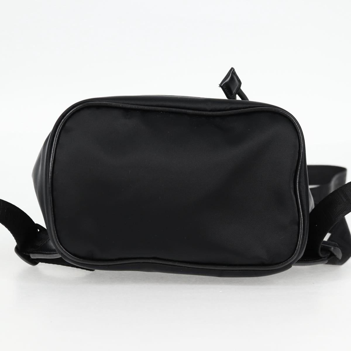 VERSACE Backpack Nylon Black Gold Auth 118728V