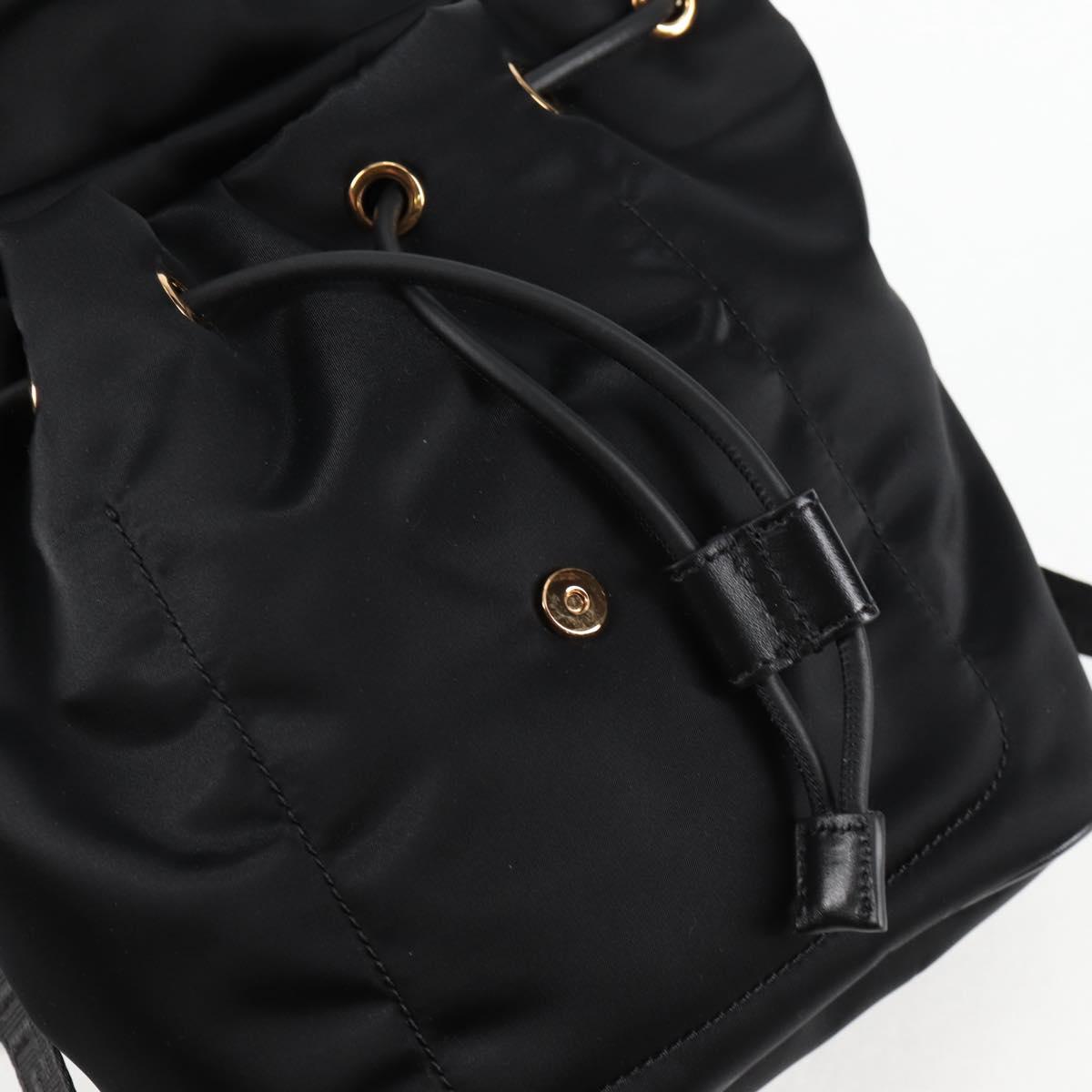 VERSACE Backpack Nylon Black Gold Auth 118728V