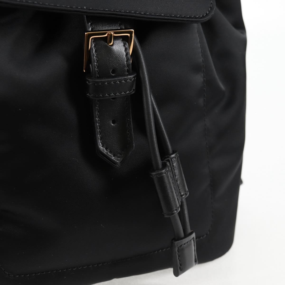 VERSACE Backpack Nylon Black Gold Auth 118729V
