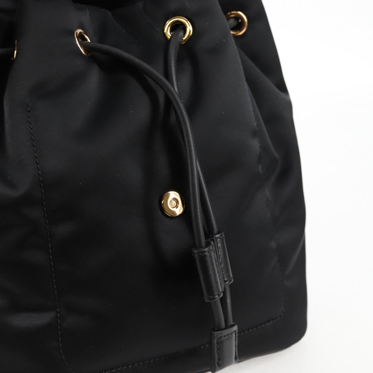 VERSACE Backpack Nylon Black Gold Auth 118729V