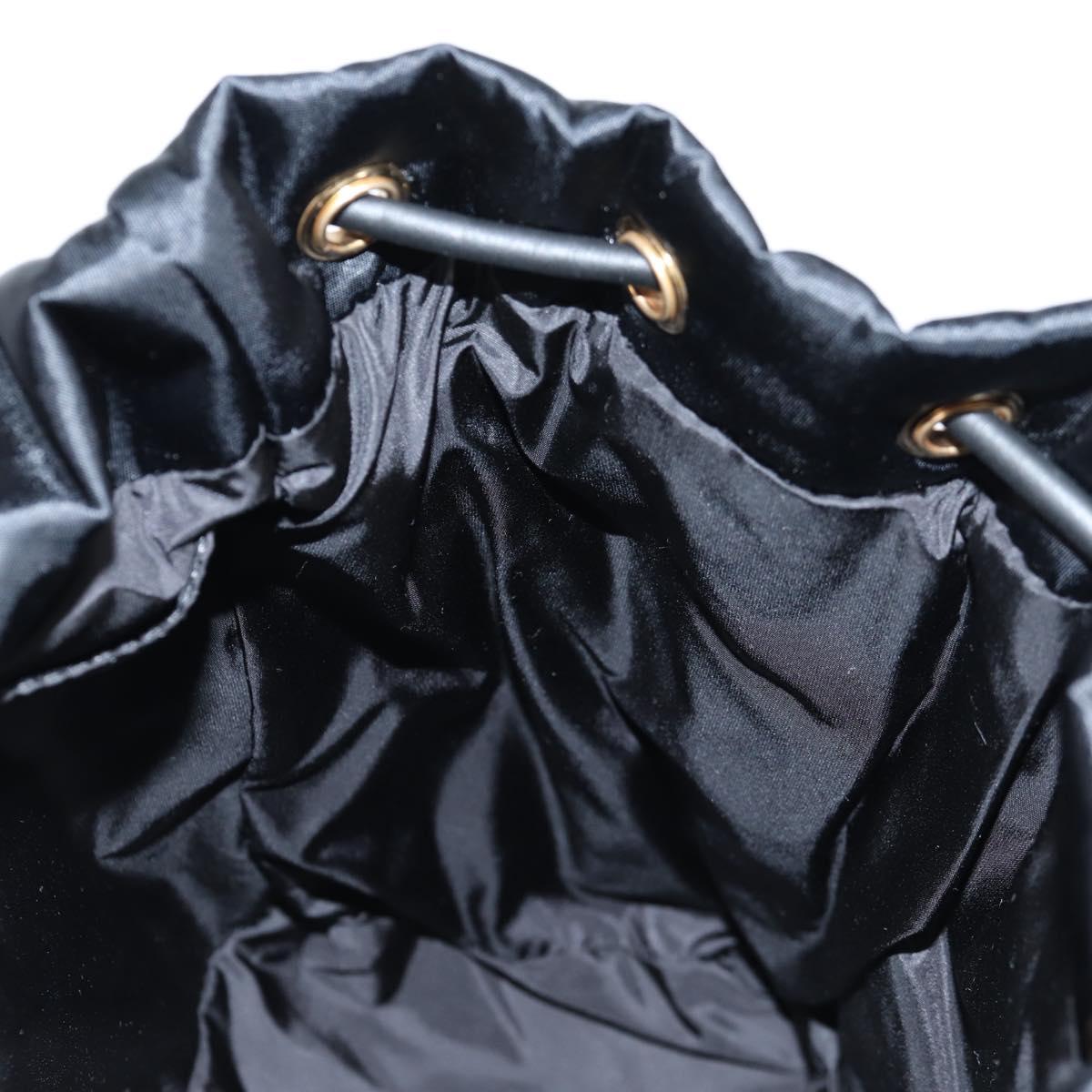 VERSACE Backpack Nylon Black Gold Auth 118729V