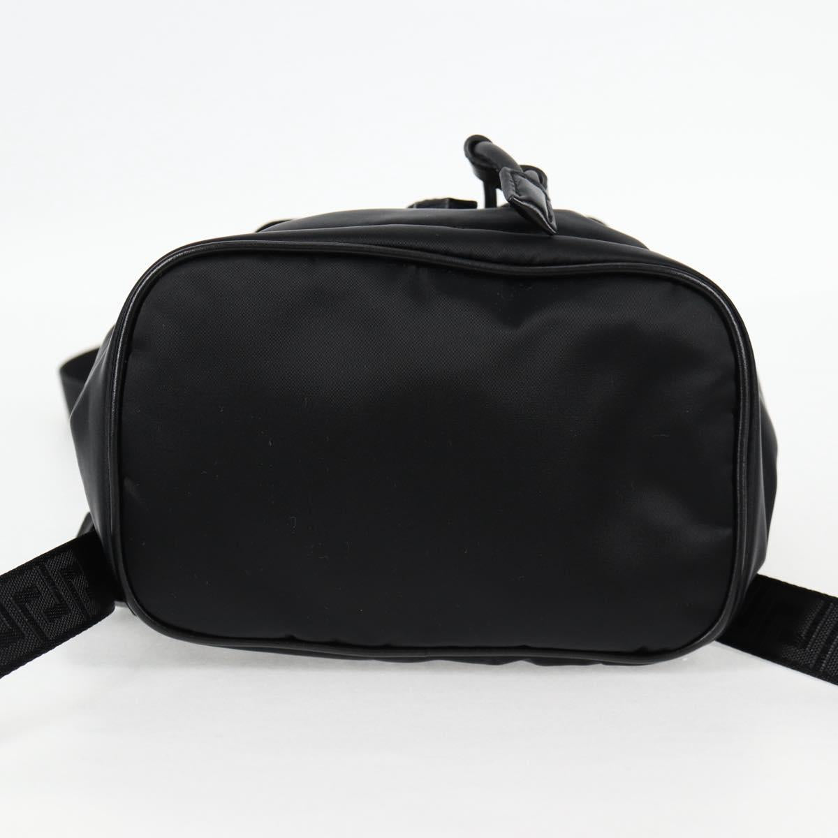 VERSACE Backpack Nylon Black Gold Auth 118730V