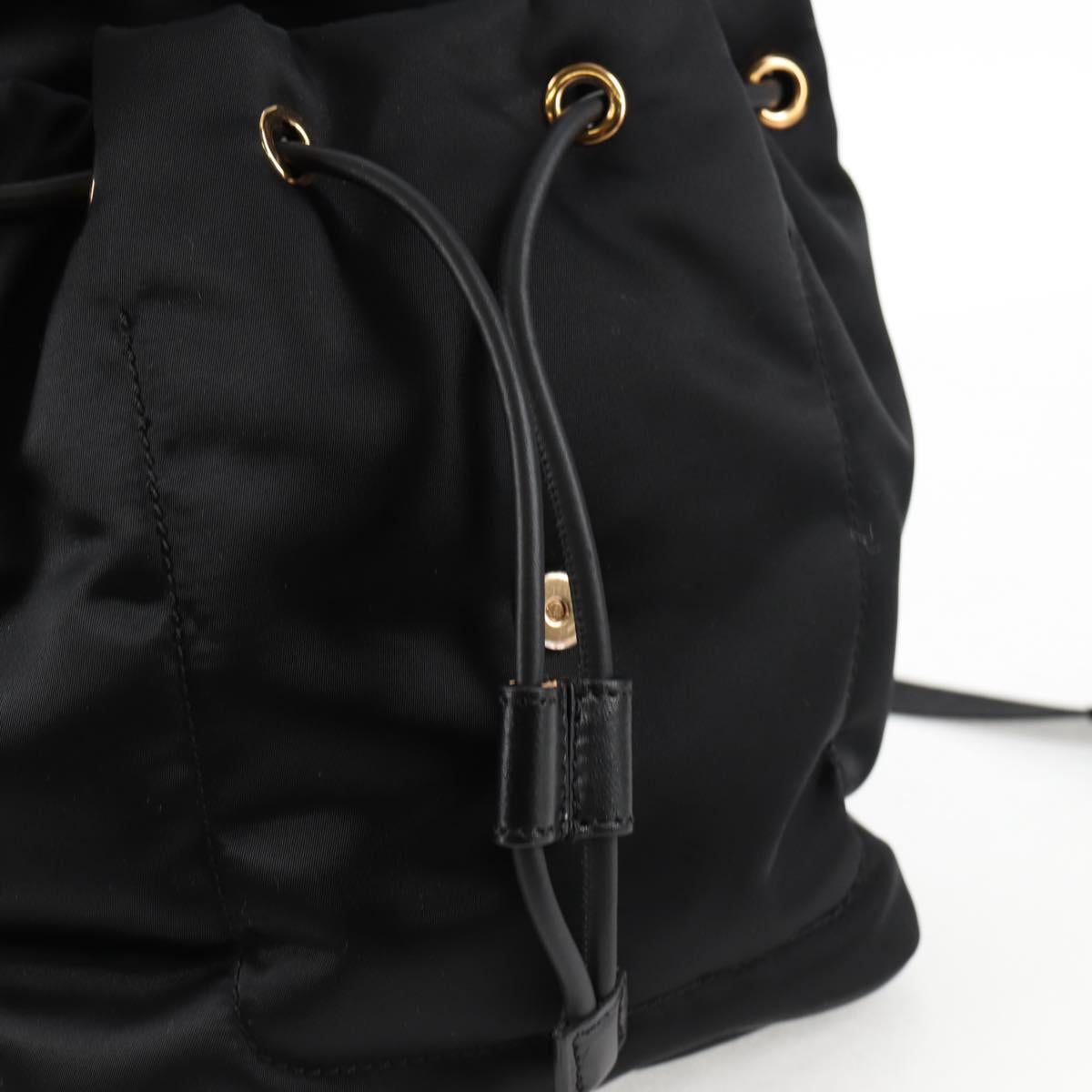 VERSACE Backpack Nylon Black Gold Auth 118730V