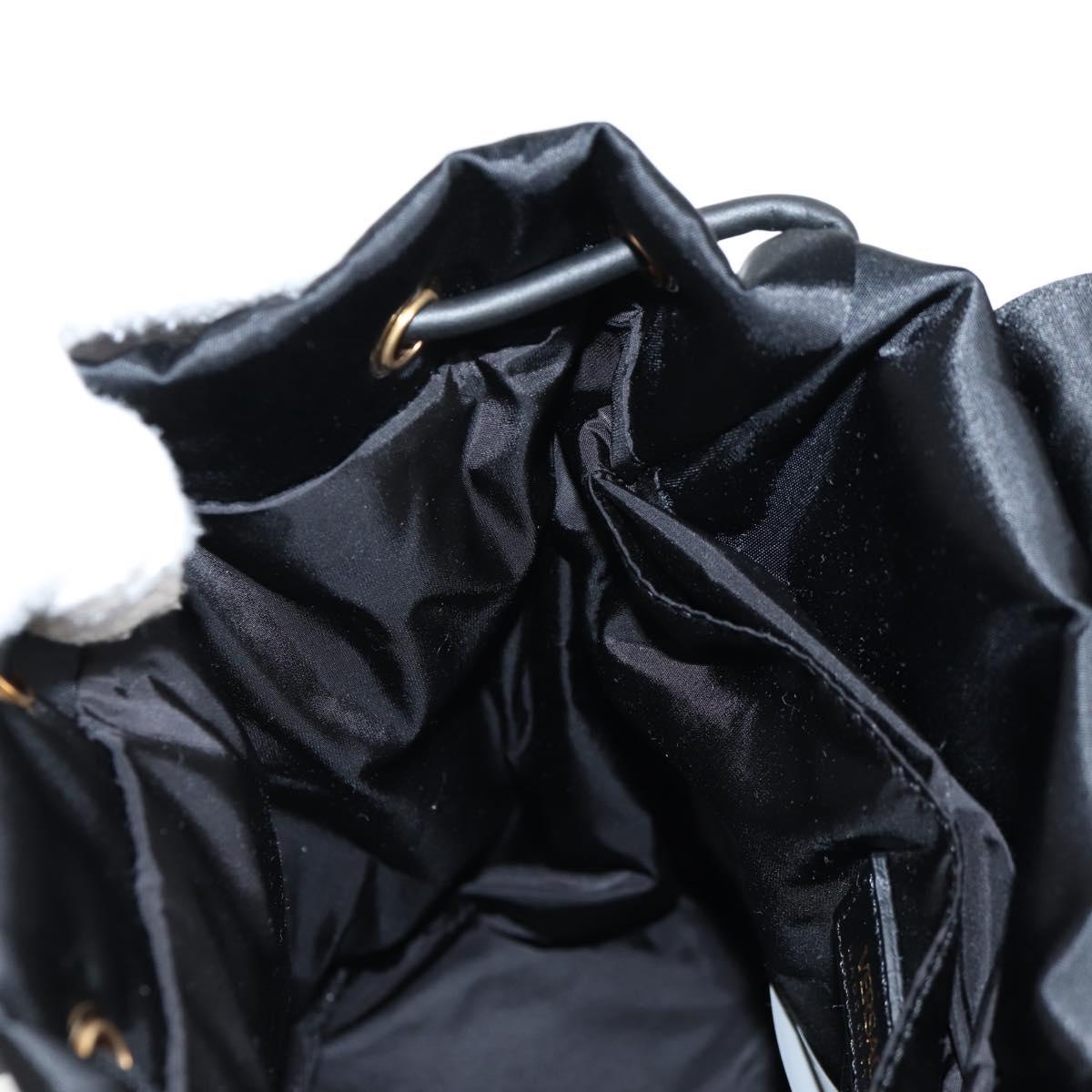 VERSACE Backpack Nylon Black Gold Auth 118730V