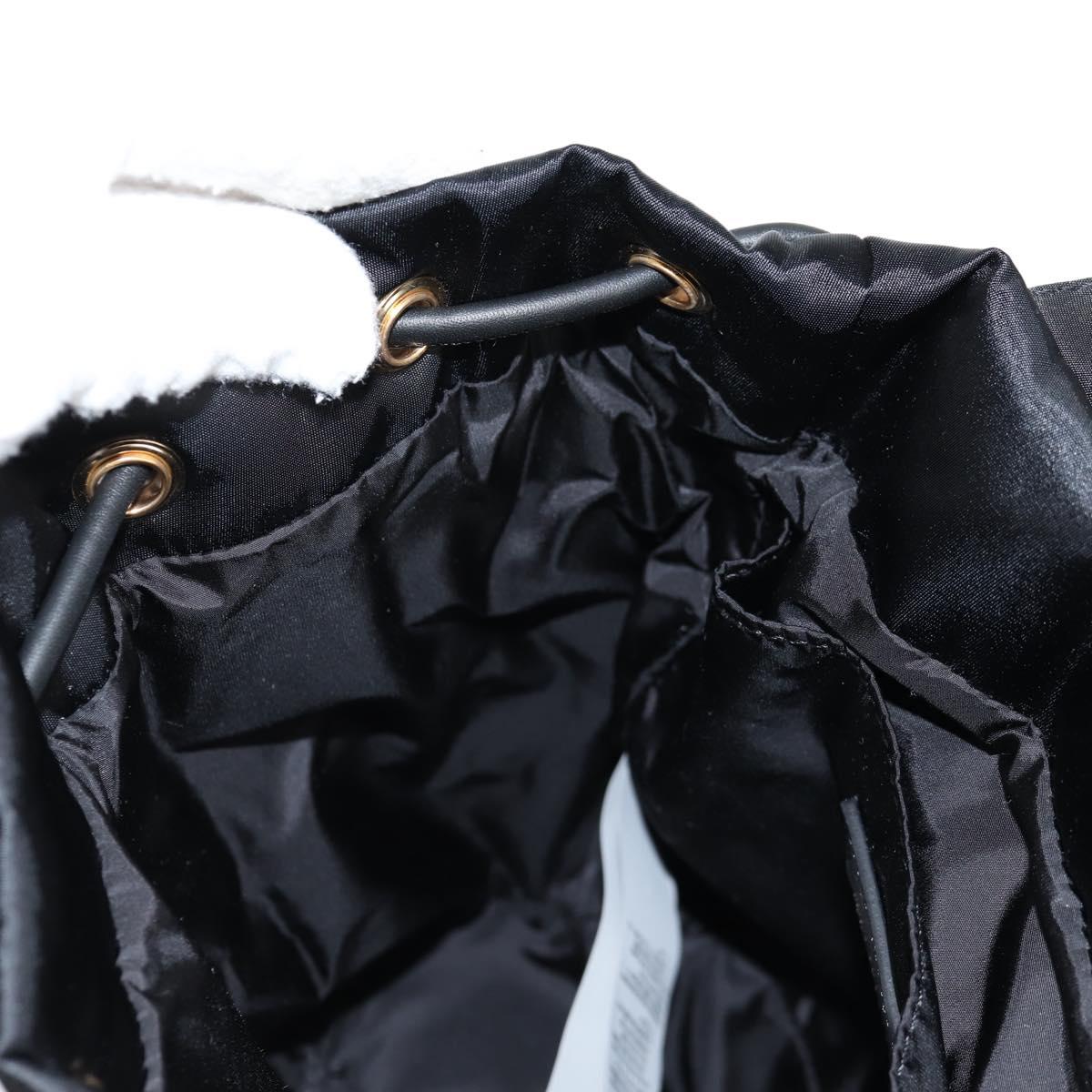 VERSACE Backpack Nylon Black Gold Auth 118731V