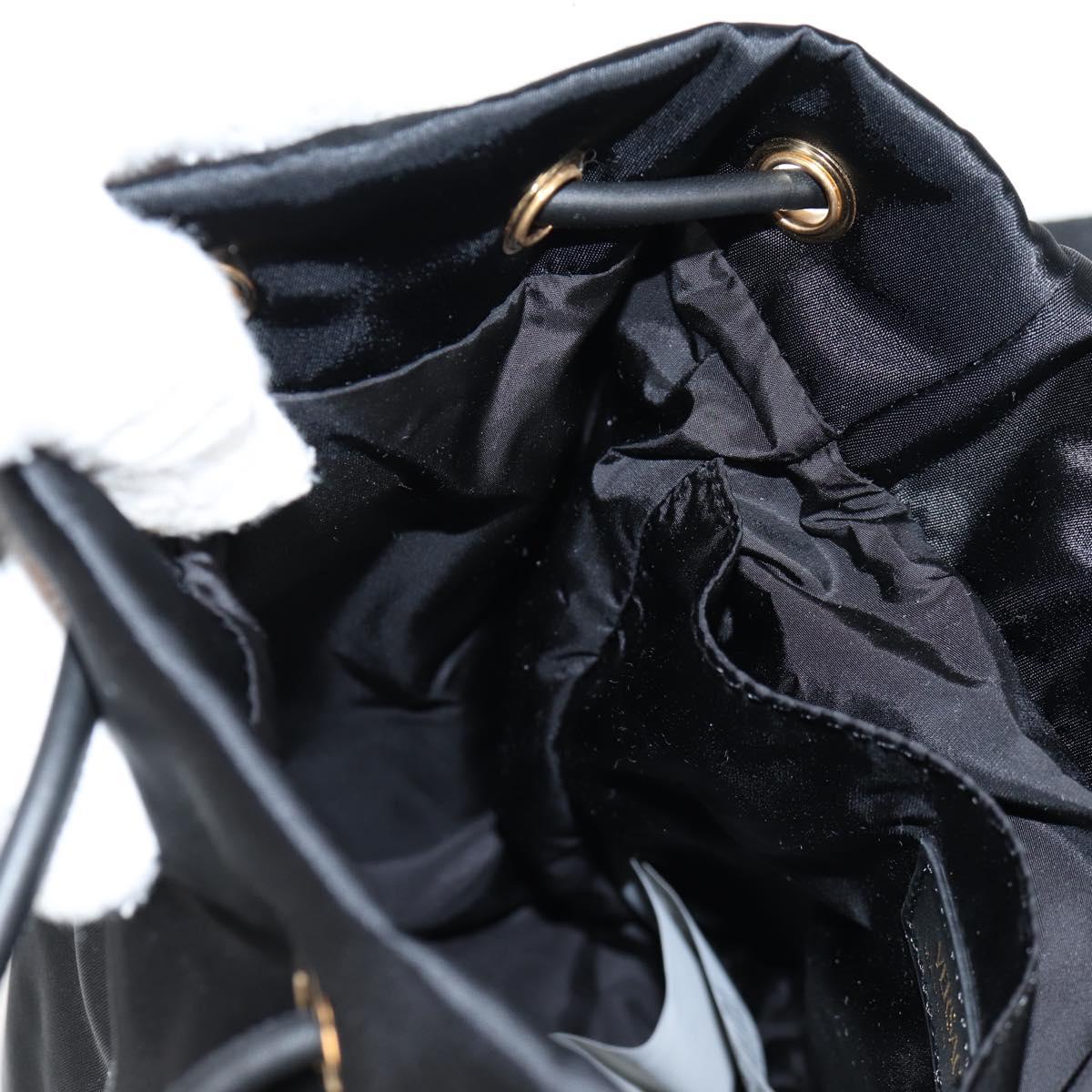 VERSACE Backpack Nylon Black Gold Auth 118733V