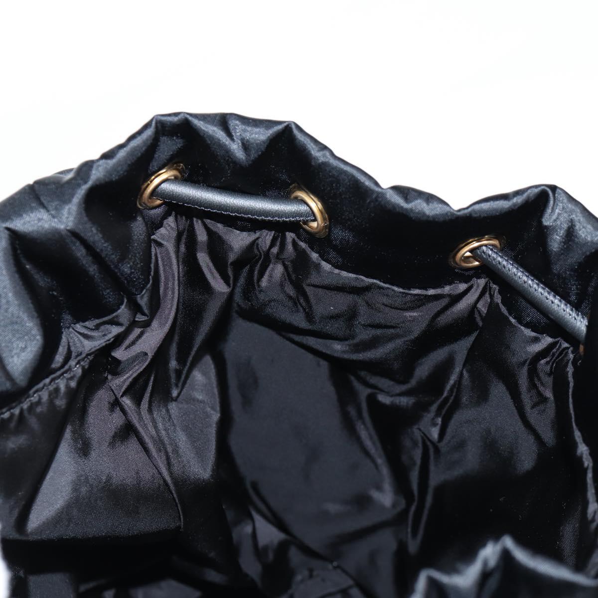 VERSACE Backpack Nylon Black Gold Auth 118734V