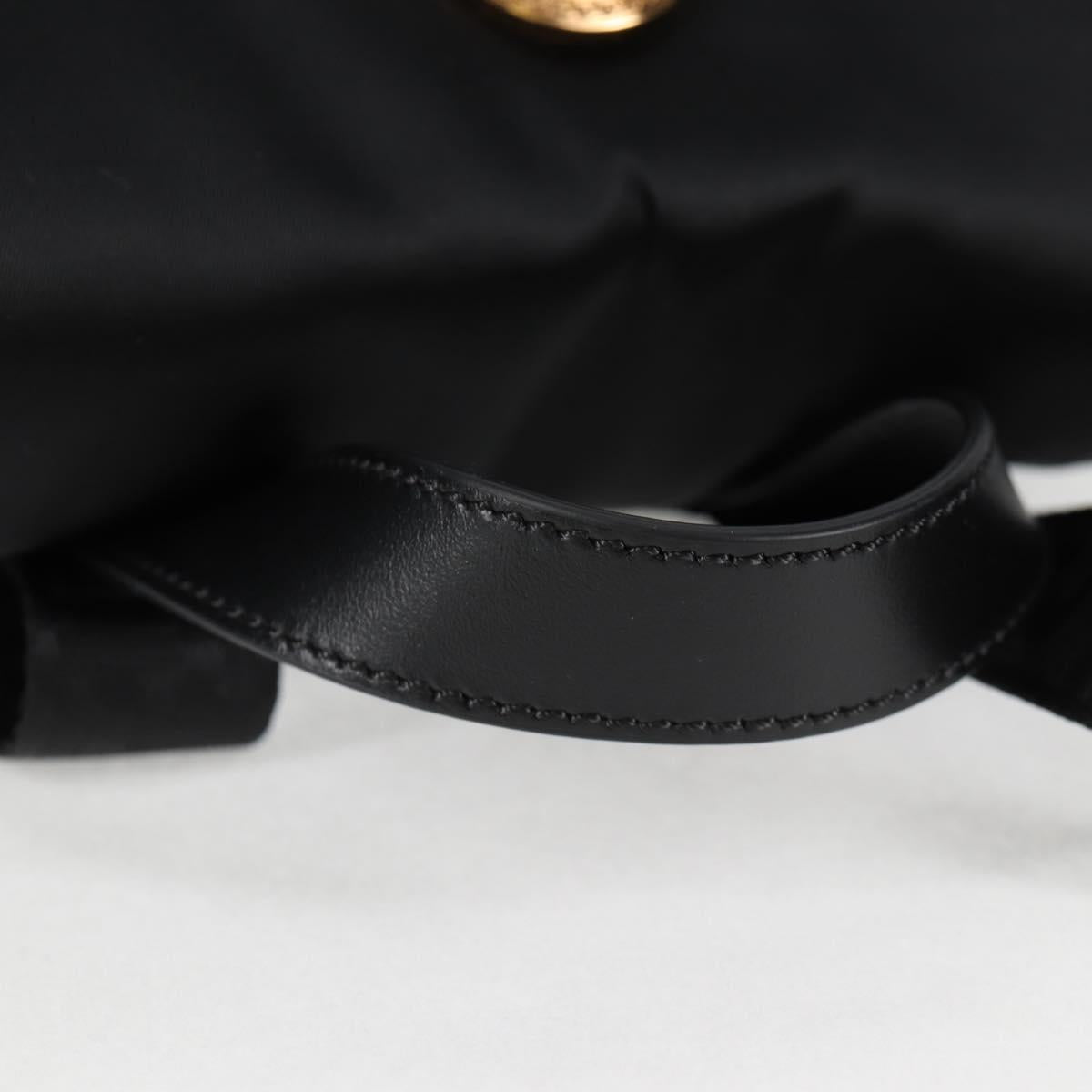 VERSACE Backpack Nylon Black Gold Auth 118734V