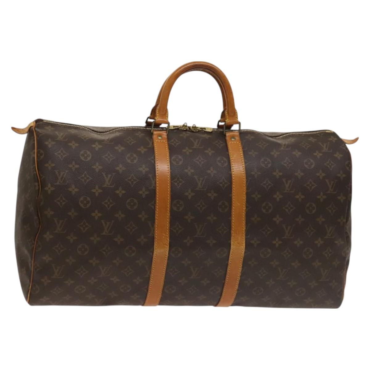 LOUIS VUITTON Monogram Keepall 55 Boston Bag M41424 LV Auth 118737
