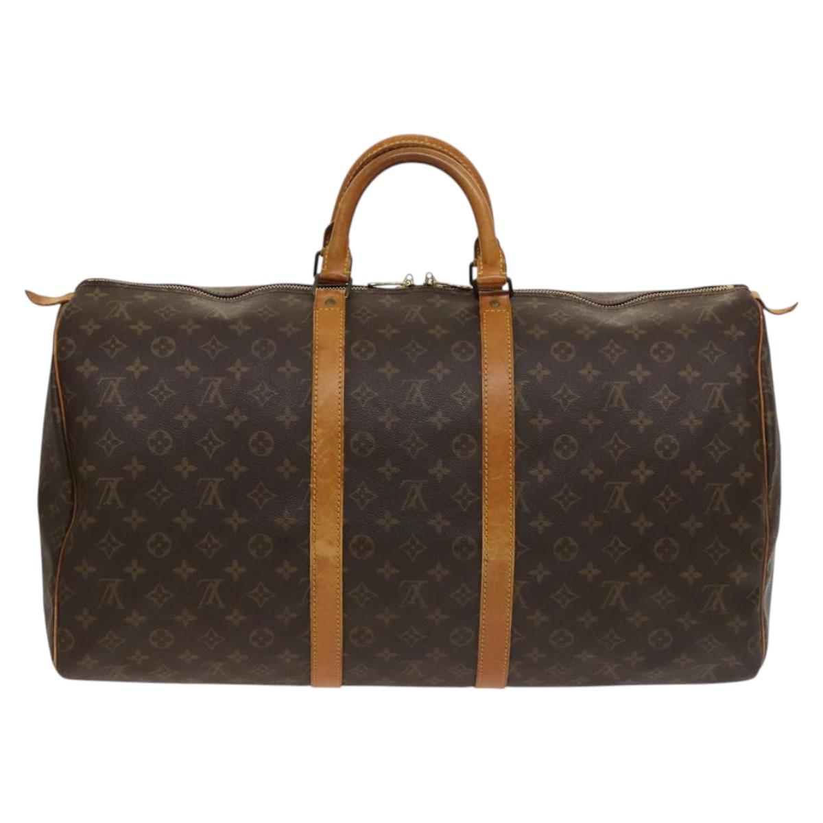 LOUIS VUITTON Monogram Keepall 55 Boston Bag M41424 LV Auth 118737