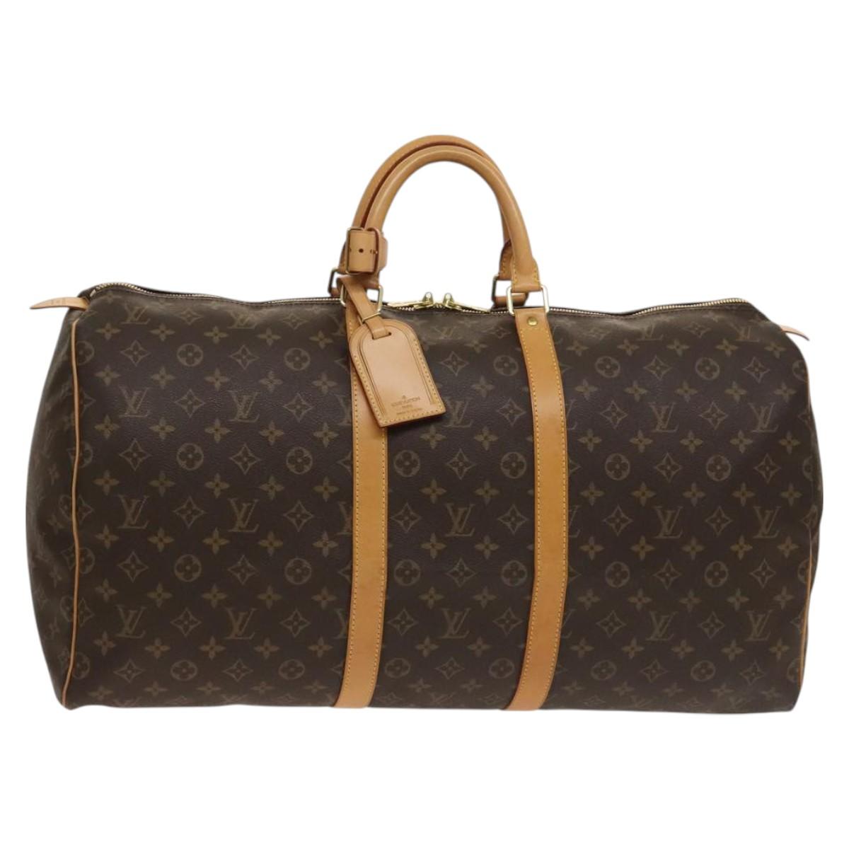 LOUIS VUITTON Monogram Keepall 55 Boston Bag M41424 LV Auth 118742V