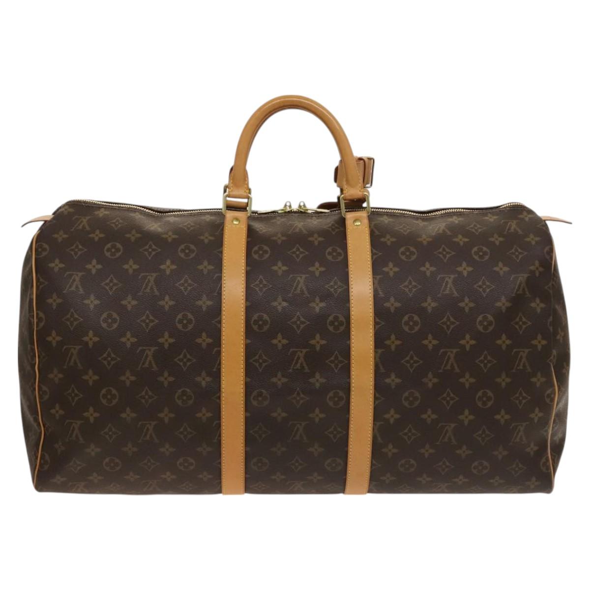 LOUIS VUITTON Monogram Keepall 55 Boston Bag M41424 LV Auth 118742V