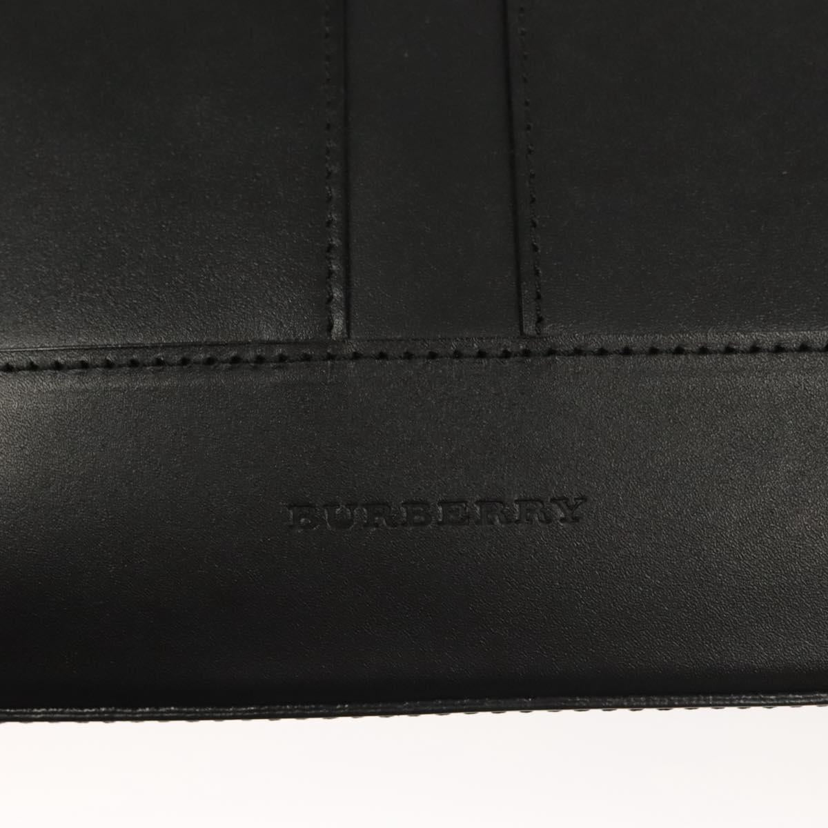 BURBERRY Hand Bag Leather Gold Black Auth 118748