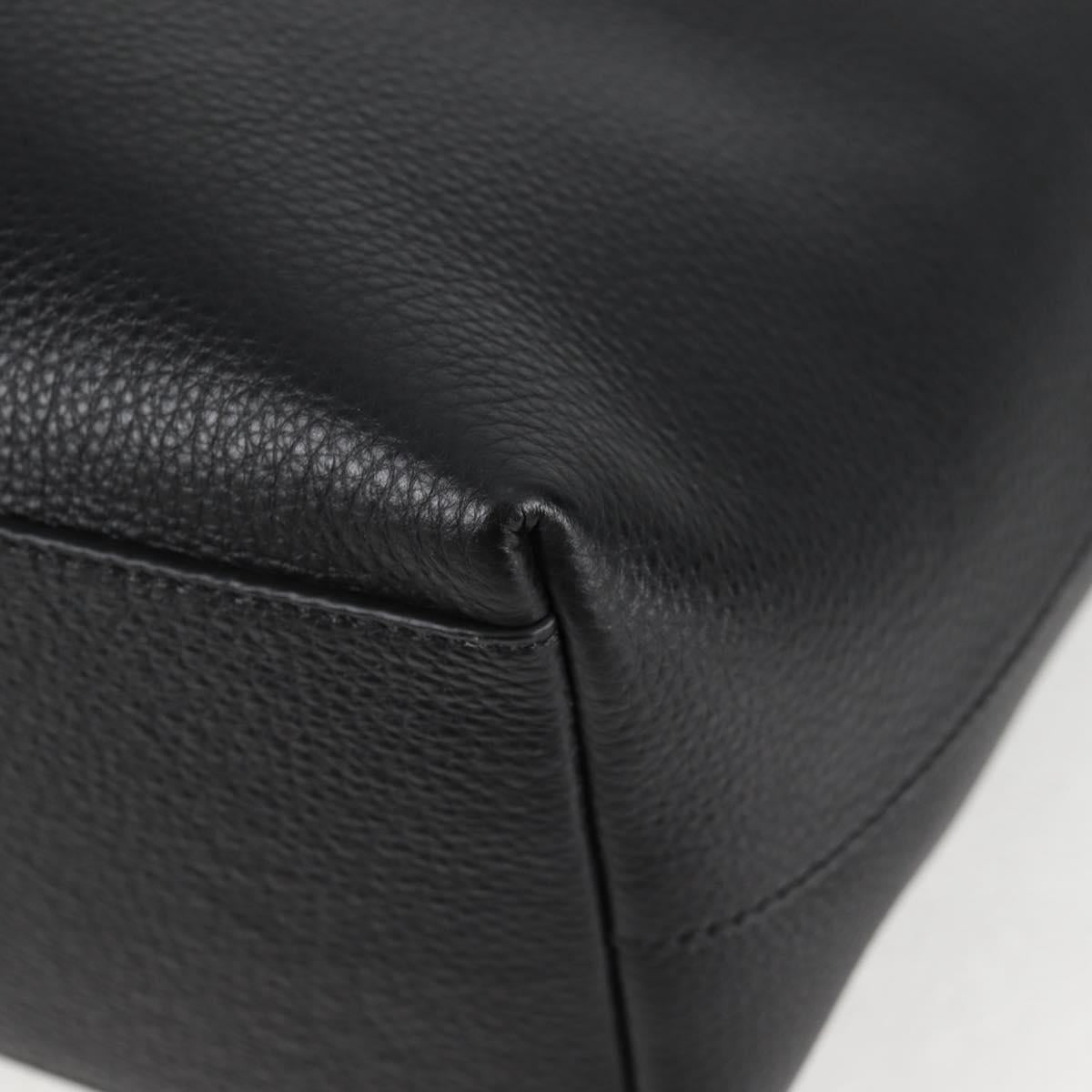 VERSACE Tote Bag Leather 2way Black Gold Auth 118750V
