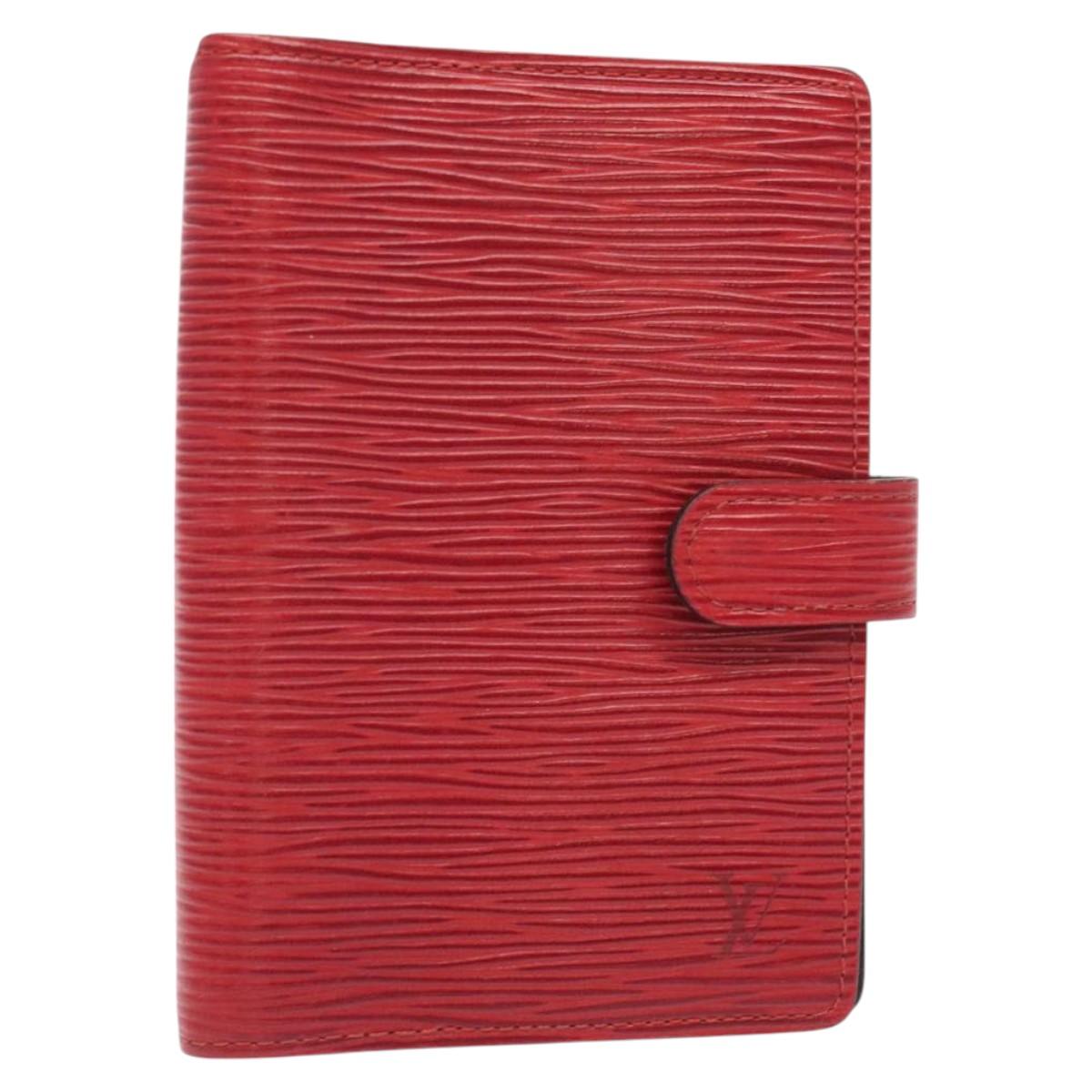 LOUIS VUITTON Epi Agenda PM Day Planner Cover Red R20057 LV Auth 118753