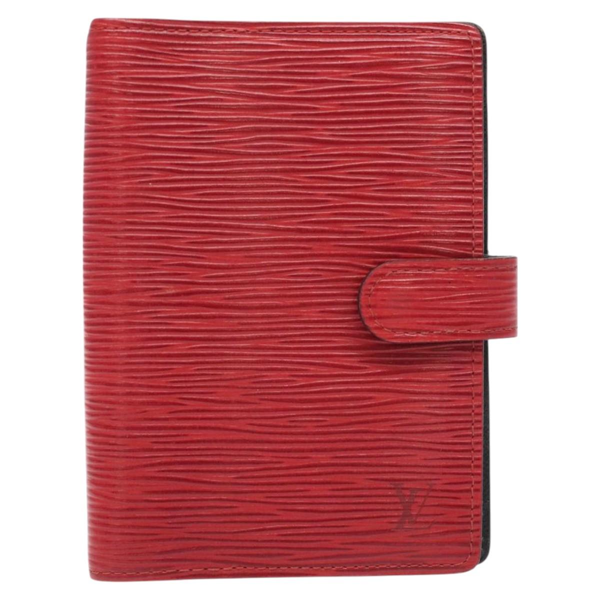LOUIS VUITTON Epi Agenda PM Day Planner Cover Red R20057 LV Auth 118753