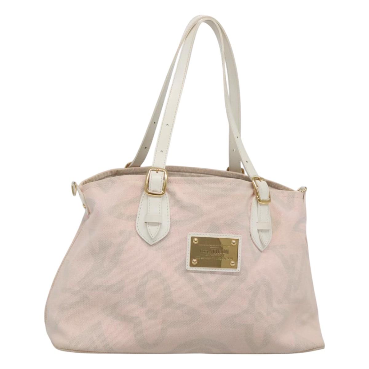 LOUIS VUITTON Cruise Line Tai Sienne PM Bag Canvas Pink M95672 LV Auth 118759