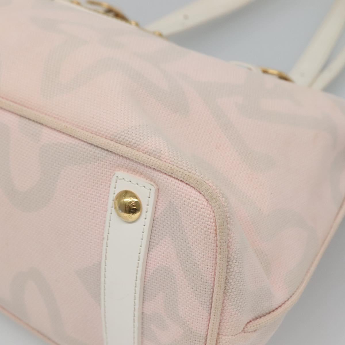 LOUIS VUITTON Cruise Line Tai Sienne PM Bag Canvas Pink M95672 LV Auth 118759