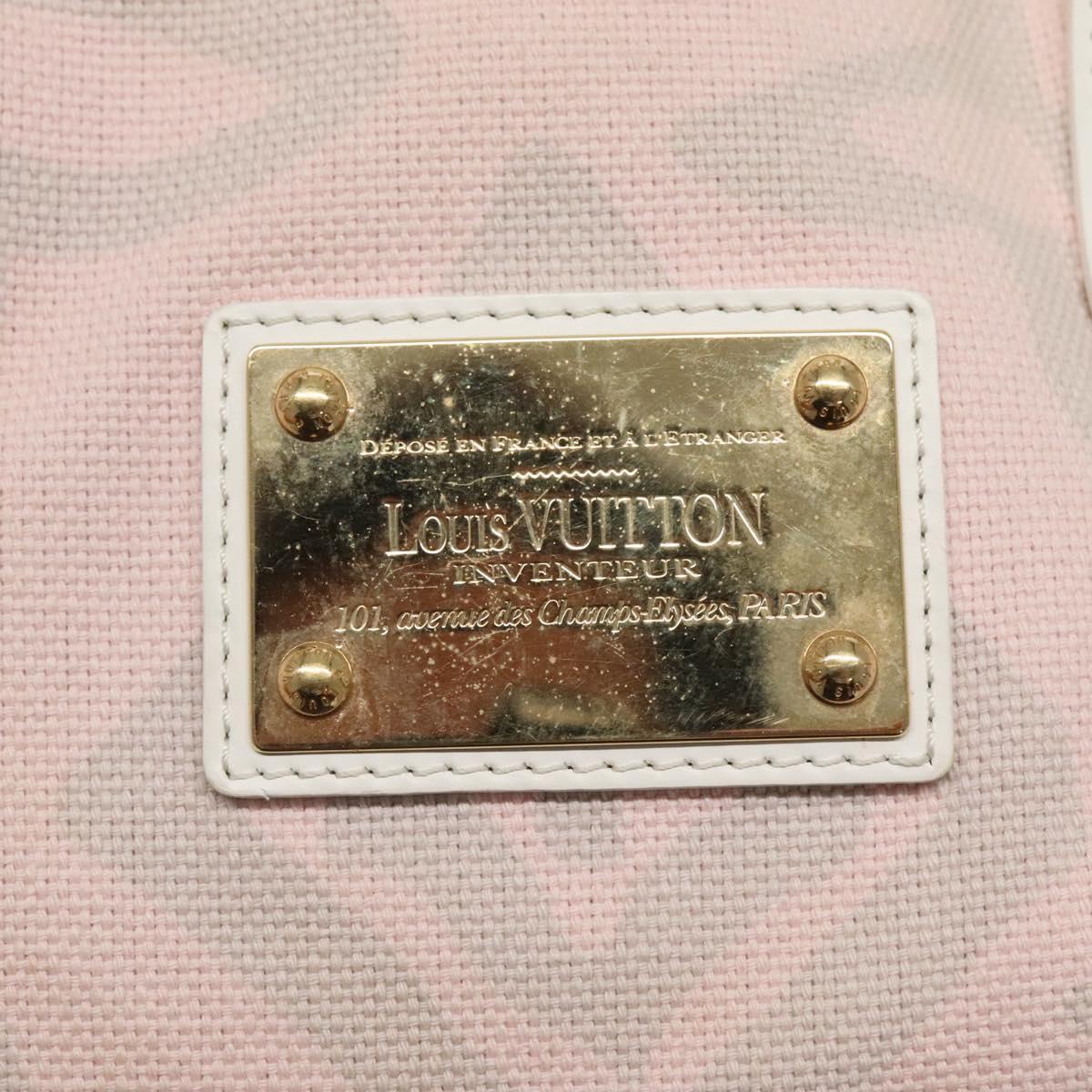 LOUIS VUITTON Cruise Line Tai Sienne PM Bag Canvas Pink M95672 LV Auth 118759