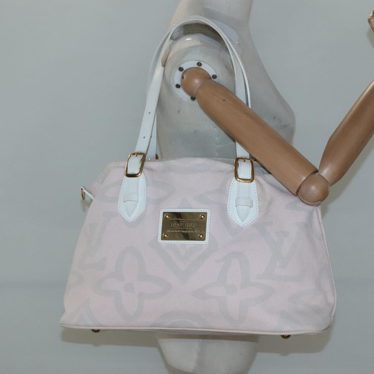 LOUIS VUITTON Cruise Line Tai Sienne PM Bag Canvas Pink M95672 LV Auth 118759