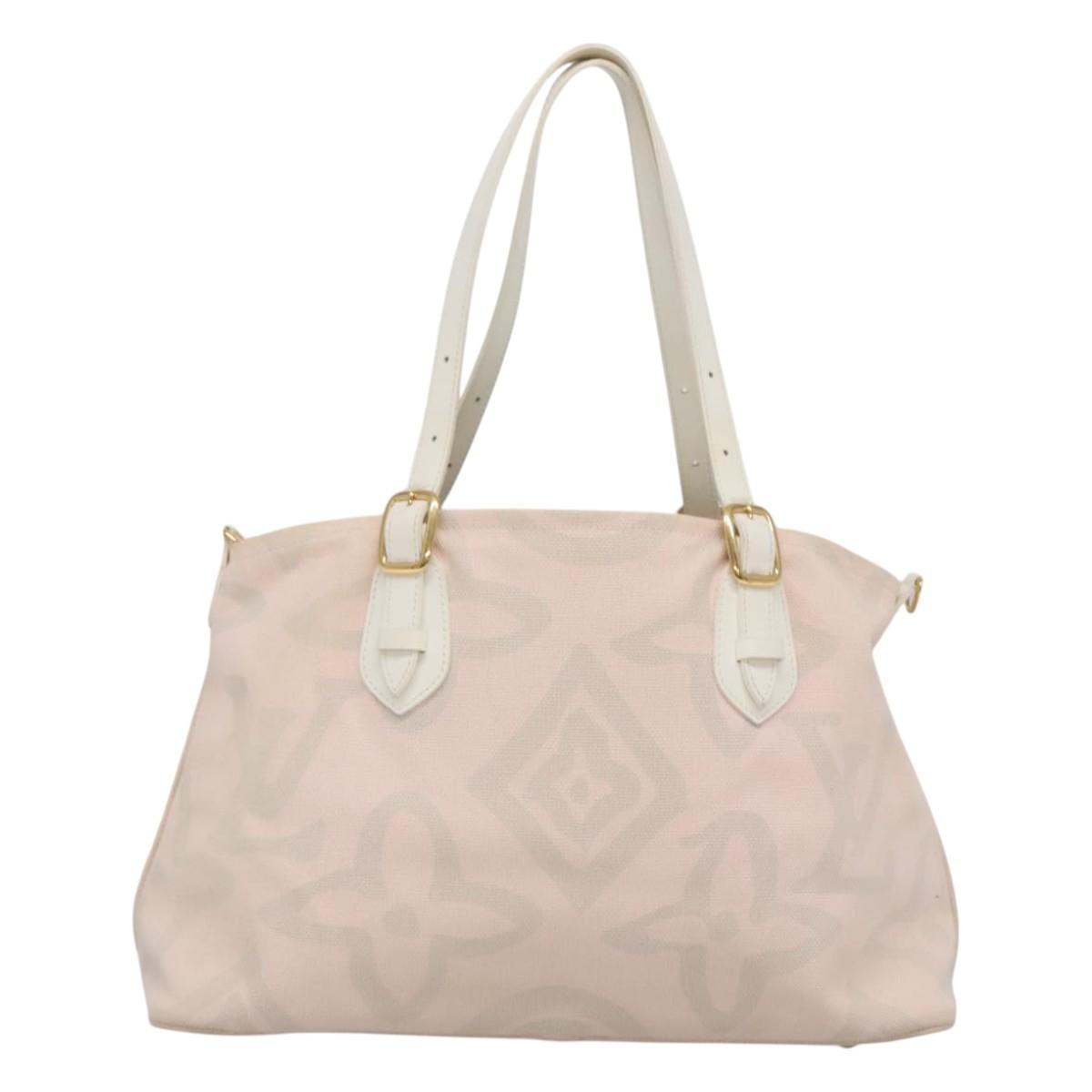 LOUIS VUITTON Cruise Line Tai Sienne PM Bag Canvas Pink M95672 LV Auth 118759