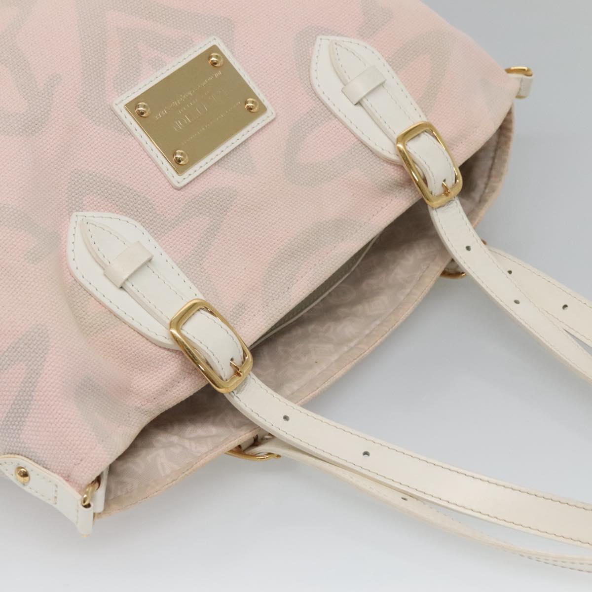 LOUIS VUITTON Cruise Line Tai Sienne PM Bag Canvas Pink M95672 LV Auth 118759