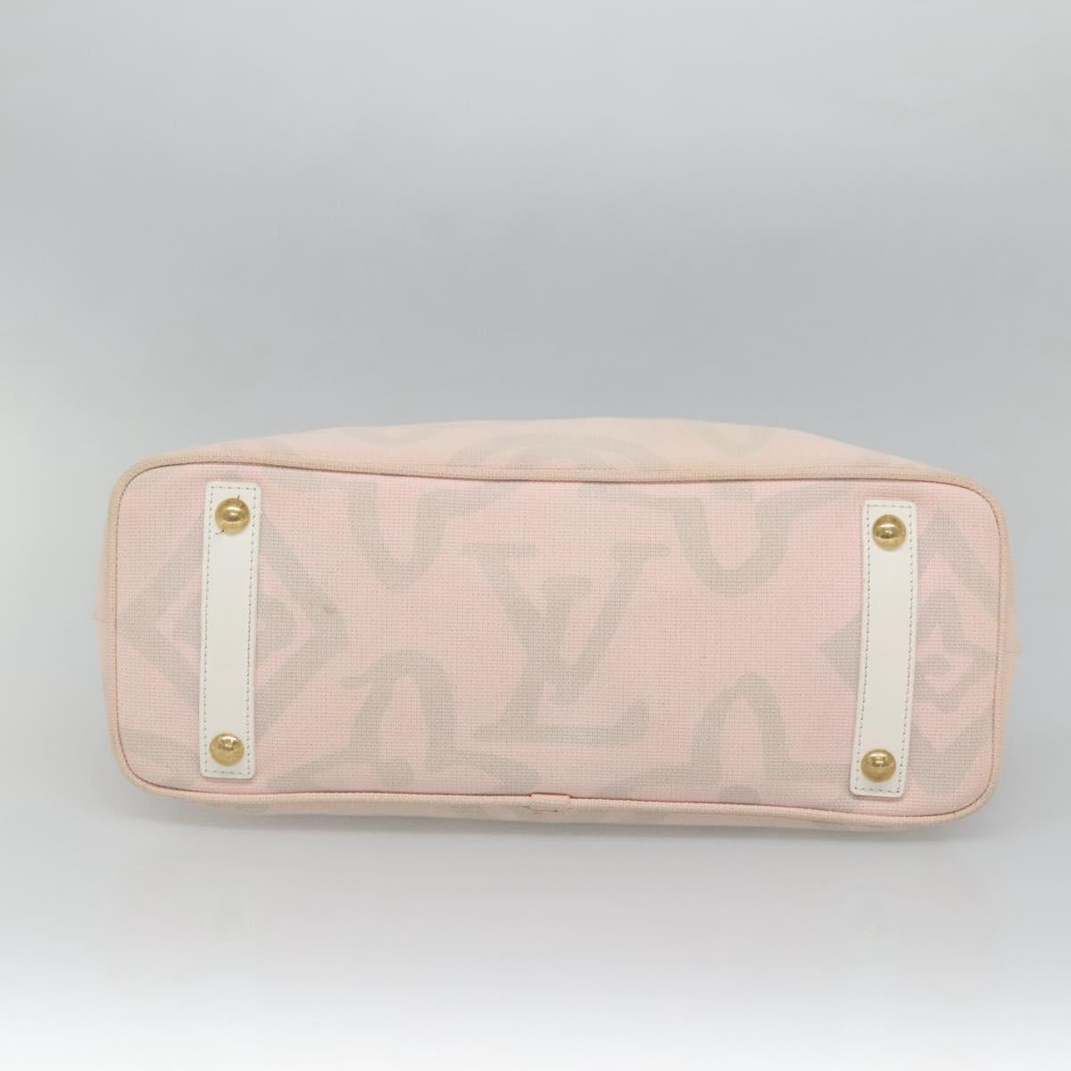 LOUIS VUITTON Cruise Line Tai Sienne PM Bag Canvas Pink M95672 LV Auth 118759