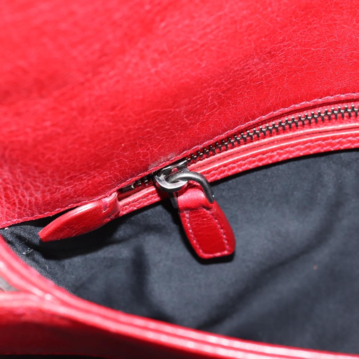 Miu Miu Chain Shoulder Bag Leather Red Auth 118770V