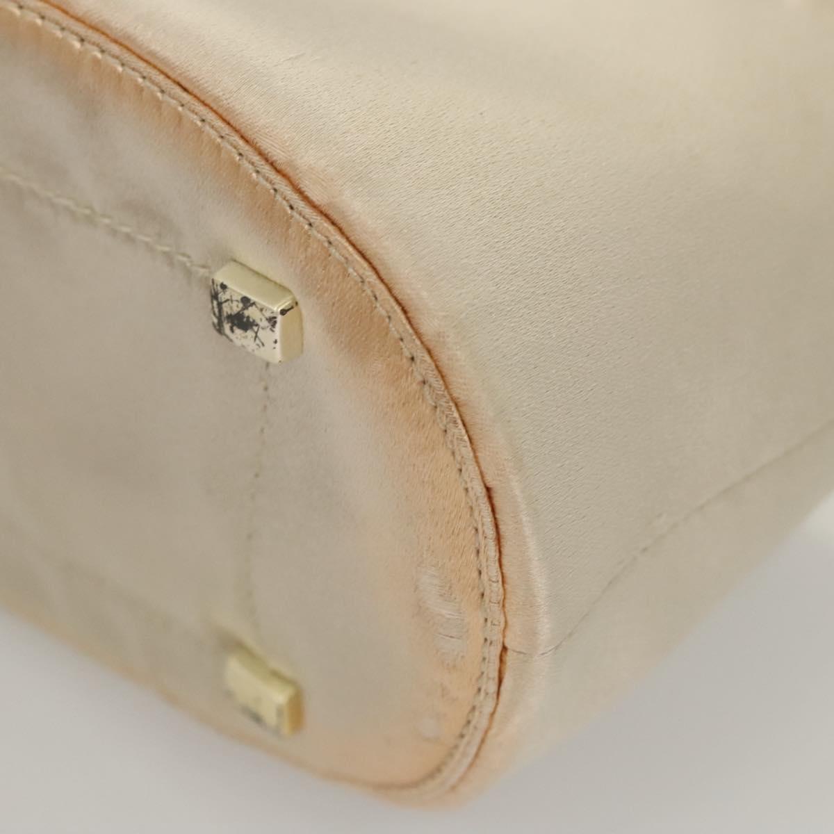 PRADA Hand Bag Vinyl Clear Beige Auth 118773