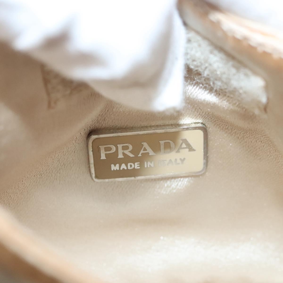 PRADA Hand Bag Vinyl Clear Beige Auth 118773